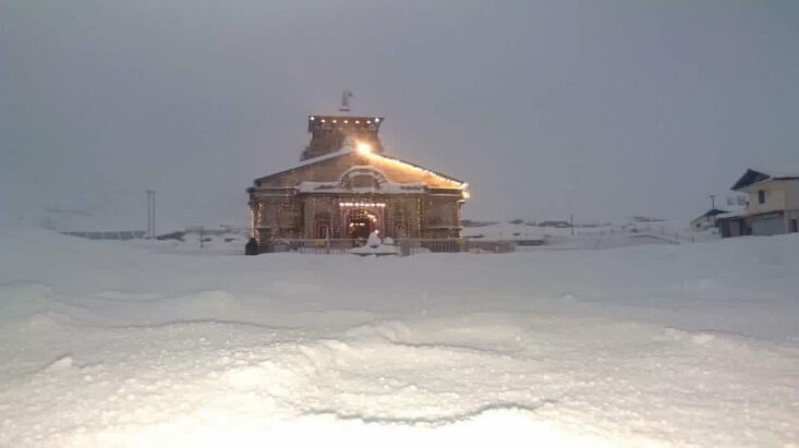 Kedarnath Temple Snow